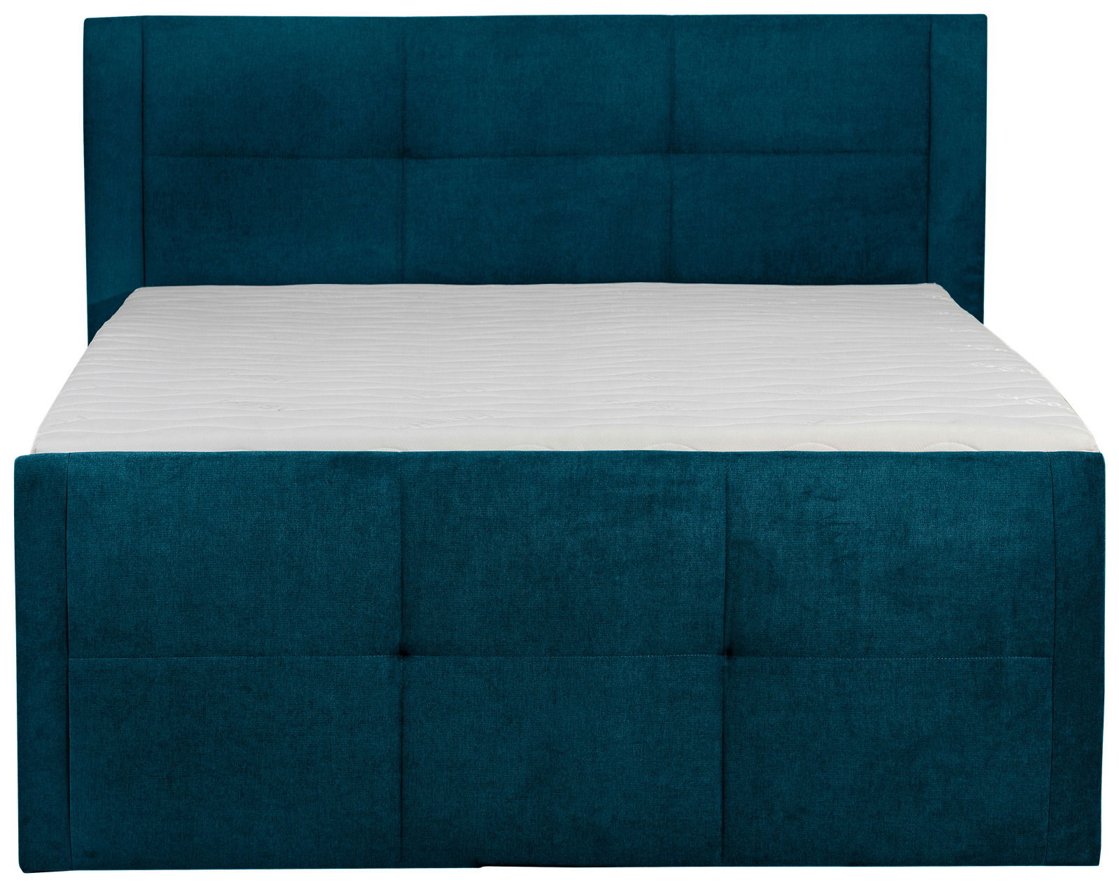 Boxspringbett 120 in türkis, Frontalansicht