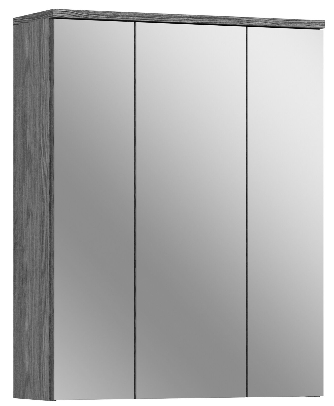 MID.YOU Spiegelschrank BLAKE Spiegelschrank mit drei Türen in Holzoptik, seitliche Perspektive