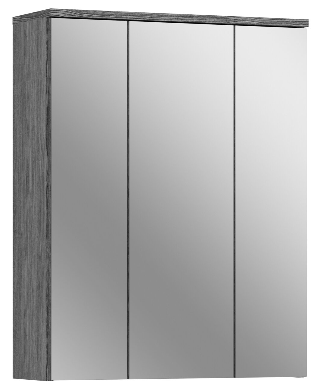 MID.YOU Spiegelschrank BLAKE Spiegelschrank mit drei Türen in Holzoptik, seitliche Perspektive