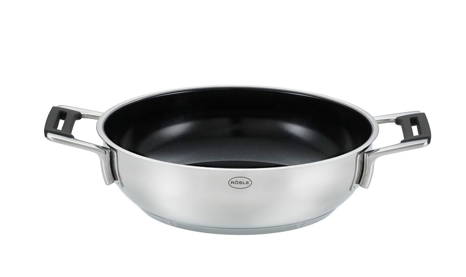 Rösle Servierpfanne 28 cm SILENCE PRO ProCeraPlus Servierpfanne aus Edelstahl mit zwei Griffen, Draufsicht