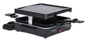 Raclette-Grill mit vier Pfännchen, seitliche Perspektive