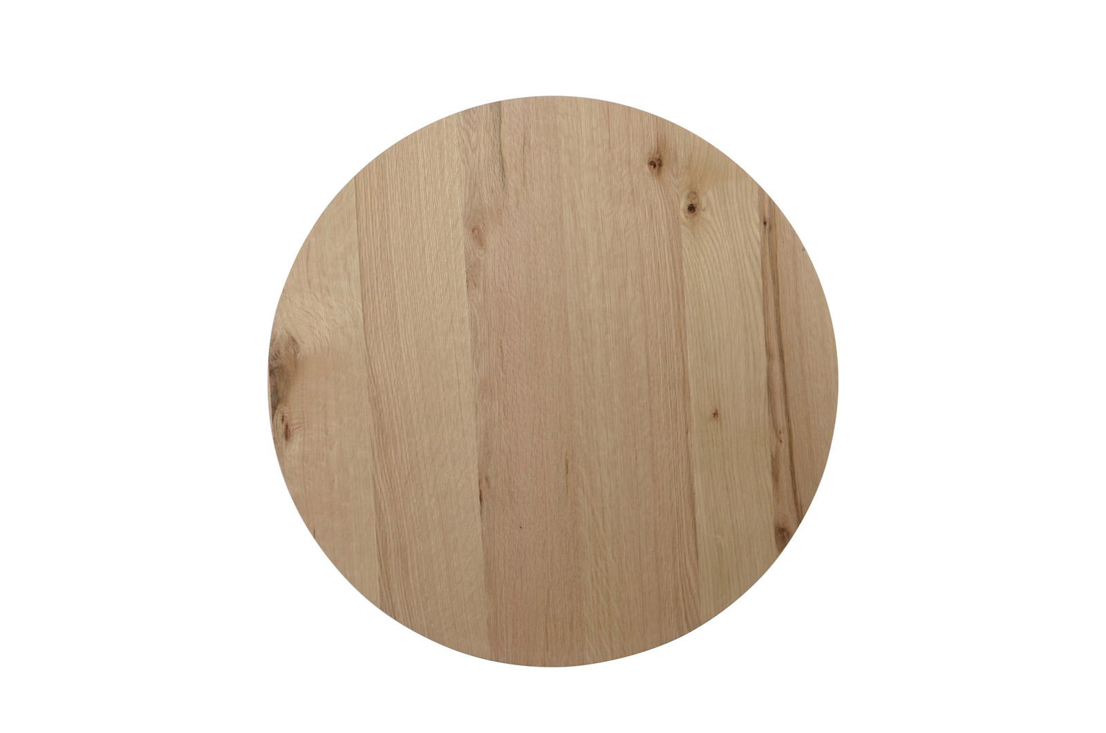 Runde Tischplatte aus Holz in Draufsicht