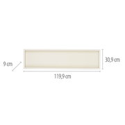 Rechteckige Deckenleuchte Q-MAGONG von Paul Neuhaus, Abmessungen 119,9 cm x 30,9 cm x 9 cm, Ansicht von vorne.