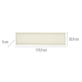 Rechteckige Deckenleuchte Q-MAGONG von Paul Neuhaus, Abmessungen 119,9 cm x 30,9 cm x 9 cm, Ansicht von vorne.