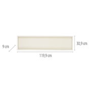 Rechteckige Deckenleuchte Q-MAGONG von Paul Neuhaus, Abmessungen 119,9 cm x 30,9 cm x 9 cm, Ansicht von vorne.