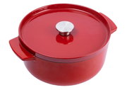 Roter runder Gusseisen-Bräter von KitchenAid, Draufsicht