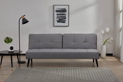 Graues Funktionssofa in modernem Wohnzimmer, Frontalansicht