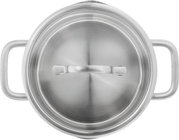 Topf aus Edelstahl mit Deckel, Ansicht von oben