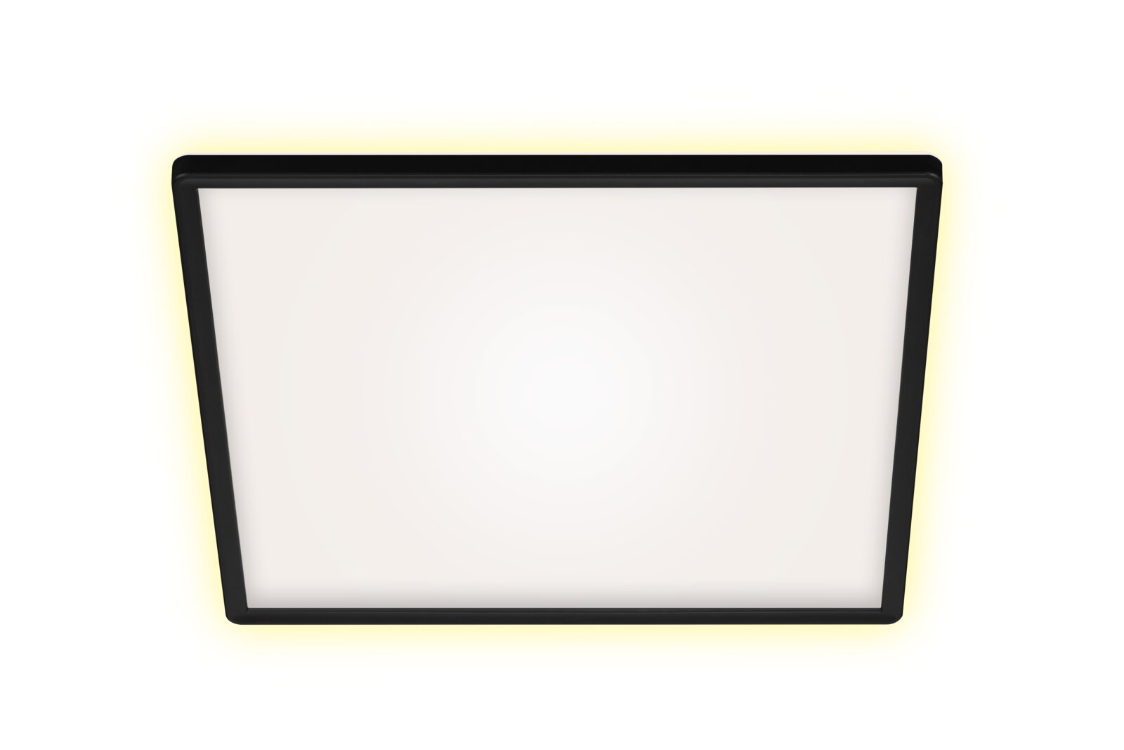 Moderne LED-Deckenleuchte mit schwarzem Rahmen, Ansicht von unten