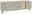 Modernes TV-Lowboard in grauer Farbe mit Holzdetails, seitliche Perspektive