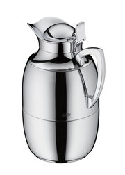 Silberne Isolierkanne Juwel mit glänzender Oberfläche, seitliche Perspektive