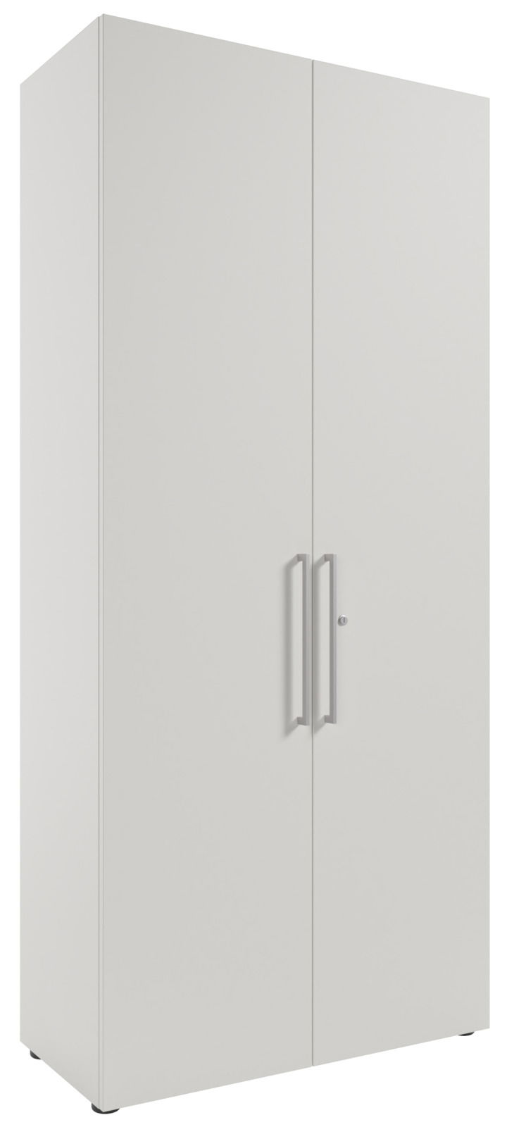 Hochschrank mit zwei Türen, seitliche Perspektive