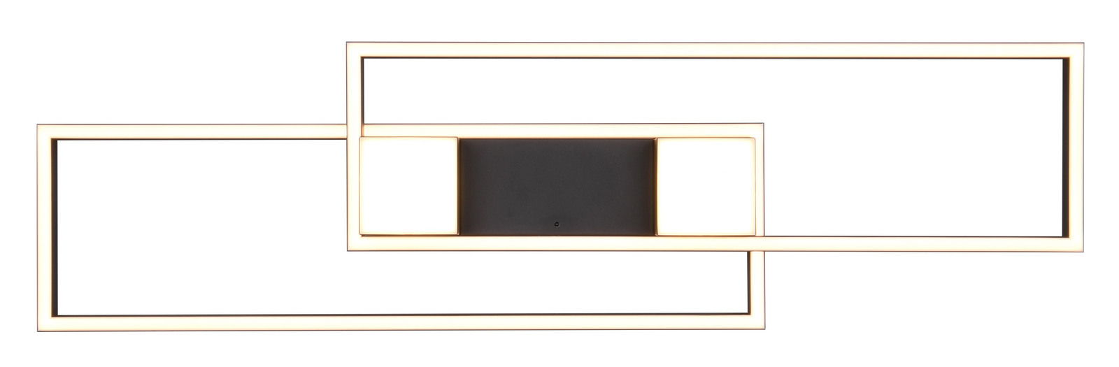 Moderne Deckenleuchte ALBANY mit rechteckigem, geometrischem Design in der Frontalansicht.