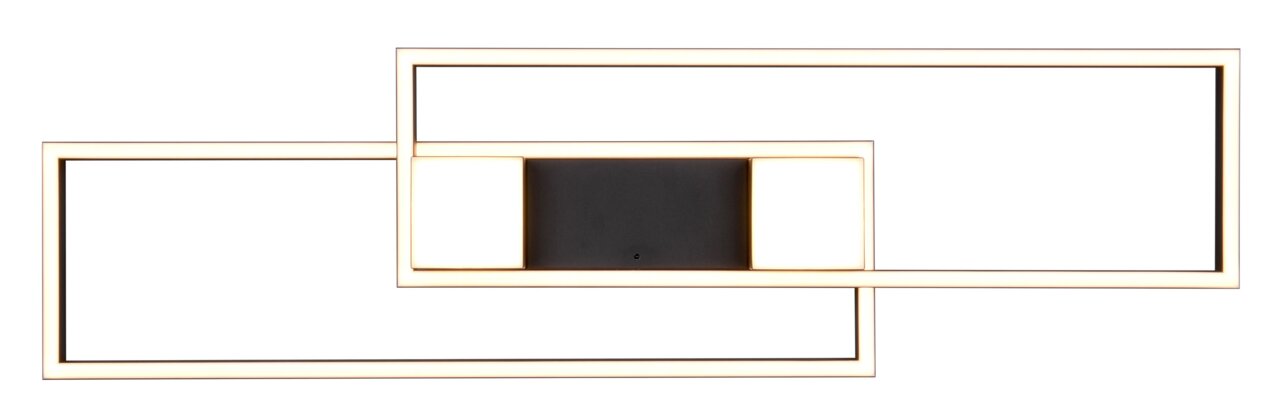 Moderne Deckenleuchte ALBANY mit rechteckigem, geometrischem Design in der Frontalansicht.