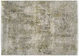 Designer Teppich mit abstraktem Muster in Grün- und Grautönen, Draufsicht