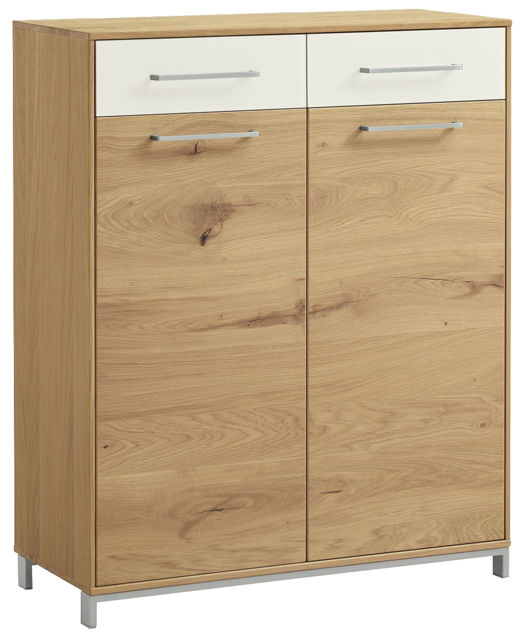 VOSS Kommode VEDO Kommode aus Holz mit zwei Schubladen und zwei Türen, Frontansicht