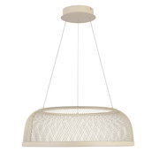 LED-Hängeleuchte mit modernem, gitterförmigem Design, seitliche Perspektive