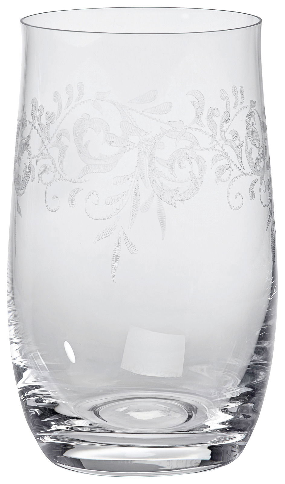 Novel Becher ROMANCE Transparenter Becher mit floralem Muster, seitliche Perspektive