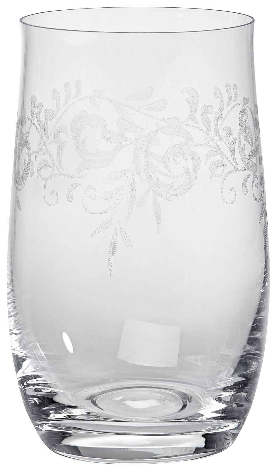 Novel Becher ROMANCE Transparenter Becher mit floralem Muster, seitliche Perspektive