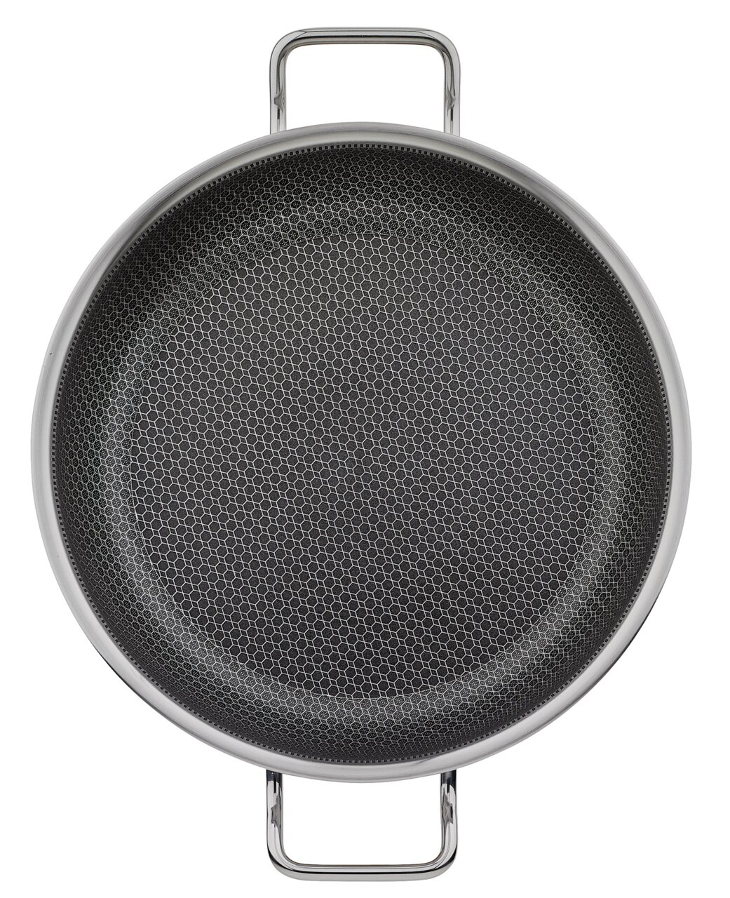 Servierpfanne XL CUT RESIST PU aus der Vogelperspektive mit Antihaftbeschichtung und zwei Griffen