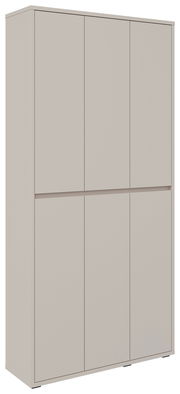 XXL-Schuh- und Mehrzweckschrank in Beige, frontale Perspektive