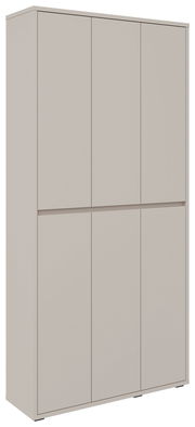 XXL-Schuh- und Mehrzweckschrank in Beige, frontale Perspektive