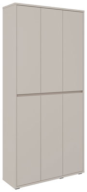 XXL-Schuh- und Mehrzweckschrank in Beige, frontale Perspektive