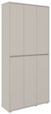 XXL-Schuh- und Mehrzweckschrank in Beige, frontale Perspektive