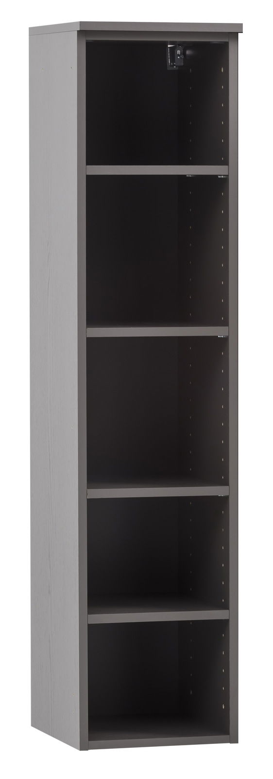 XORA Midi-Regal VILLACH Graues Midi-Regal mit fünf offenen Fächern, seitliche Perspektive