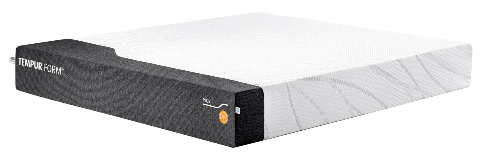 Tempur Viscomatratze 160x200 hybrid FORM PLUS HYBRID Viscomatratze 160x200 hybrid in seitlicher Perspektive mit grauem Rand und weißer Oberfläche