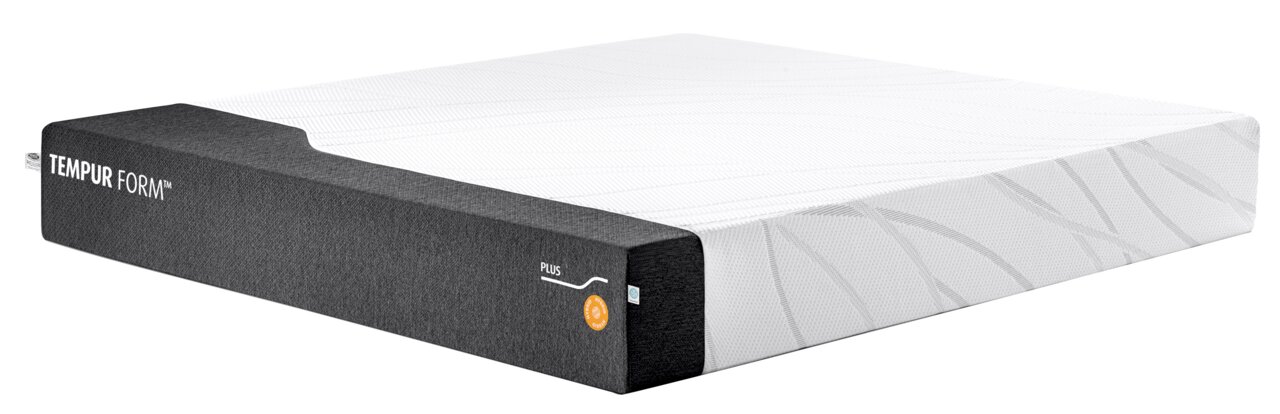 Tempur Viscomatratze 160x200 hybrid FORM PLUS HYBRID Viscomatratze 160x200 hybrid in seitlicher Perspektive mit grauem Rand und weißer Oberfläche