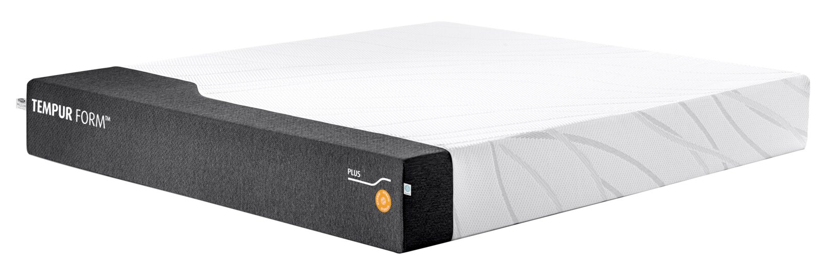 Tempur Viscomatratze 160x200 hybrid FORM PLUS HYBRID Viscomatratze 160x200 hybrid in seitlicher Perspektive mit grauem Rand und weißer Oberfläche