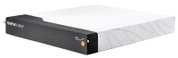 Viscoma-matras 160x200 hybride in zijaanzicht met grijze rand en wit oppervlak
