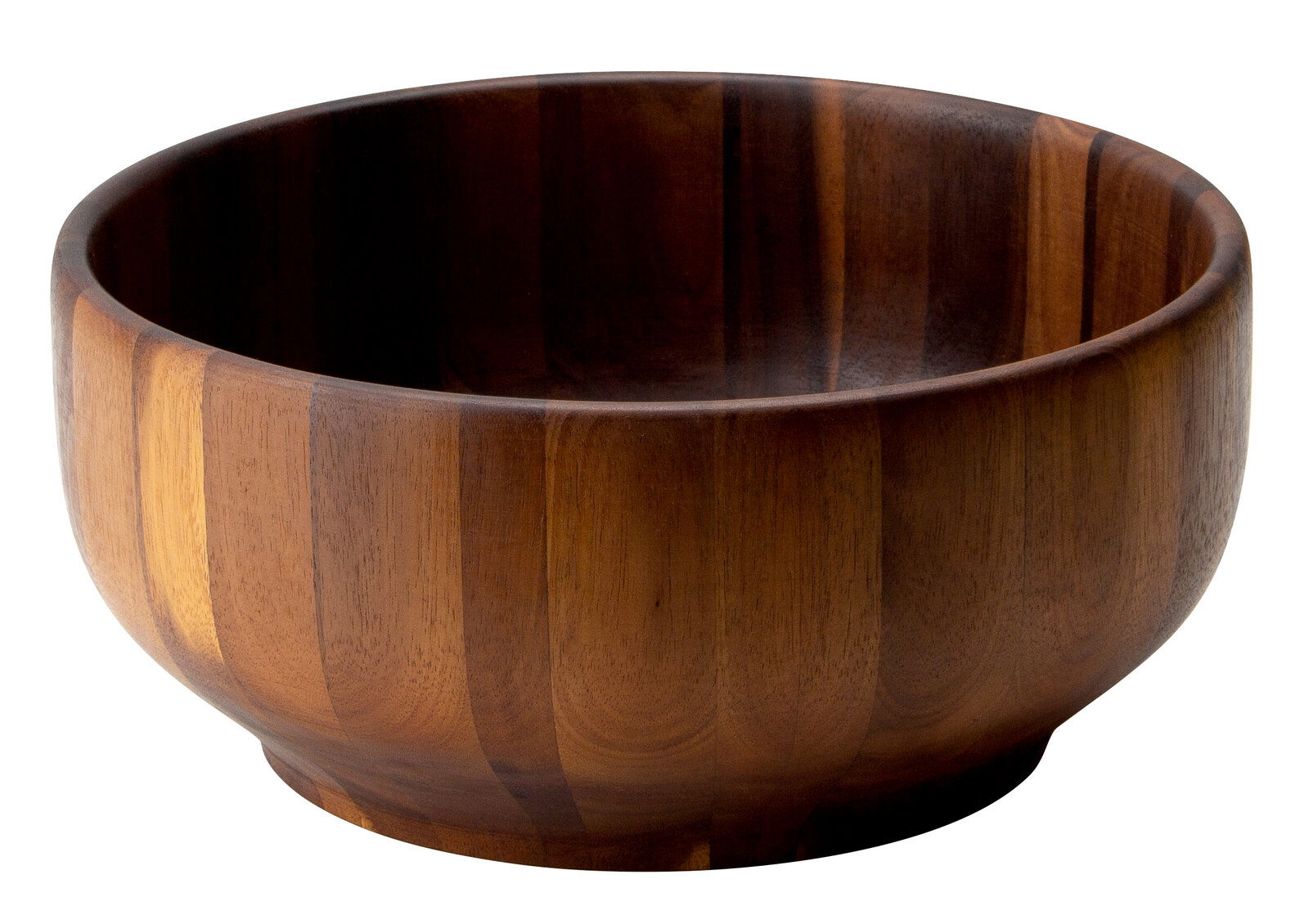 Schüssel aus Akazienholz, seitliche Perspektive