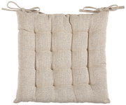 Beige Sitzkissen mit Steppung und Bindebändern, Draufsicht