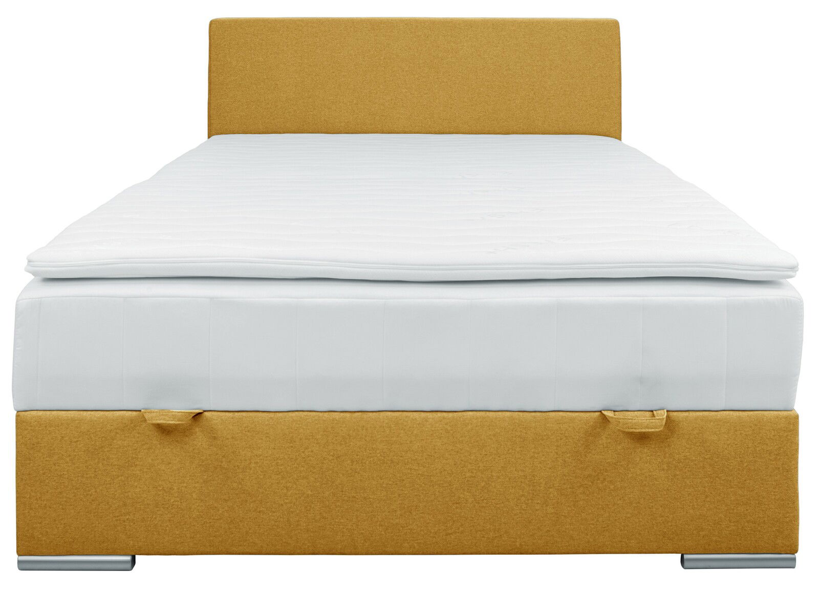 Boxbett 140 in gelber Farbe, Vorderansicht