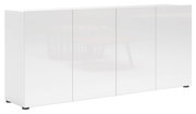 Weißes Sideboard mit vier Türen, Ansicht von vorne