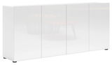 Weißes Sideboard mit vier Türen, Ansicht von vorne