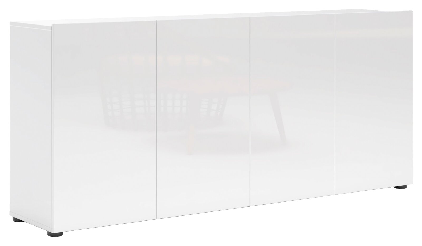 XORA Sideboard MISTER LORD Weißes Sideboard mit vier Türen, Ansicht von vorne