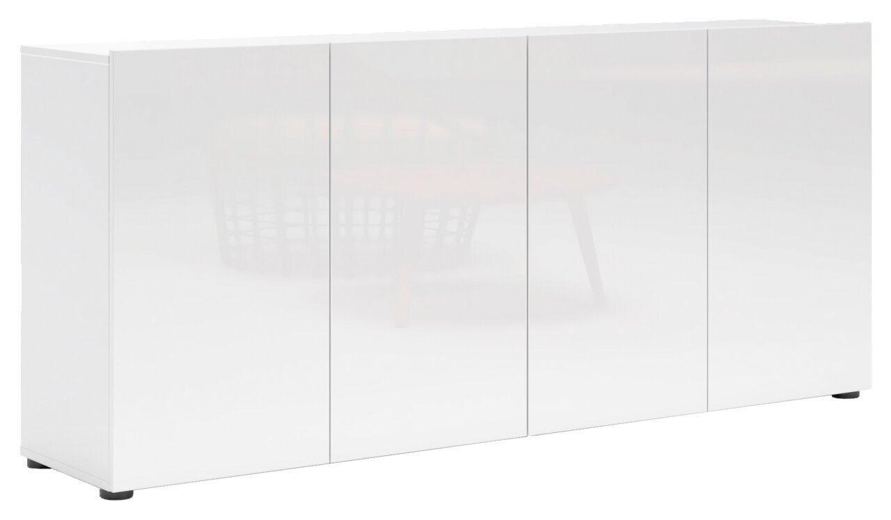 XORA Sideboard MISTER LORD Weißes Sideboard mit vier Türen, Ansicht von vorne