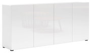 Weißes Sideboard mit vier Türen, Ansicht von vorne
