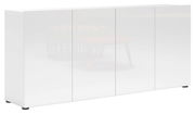 Weißes Sideboard mit vier Türen, Ansicht von vorne