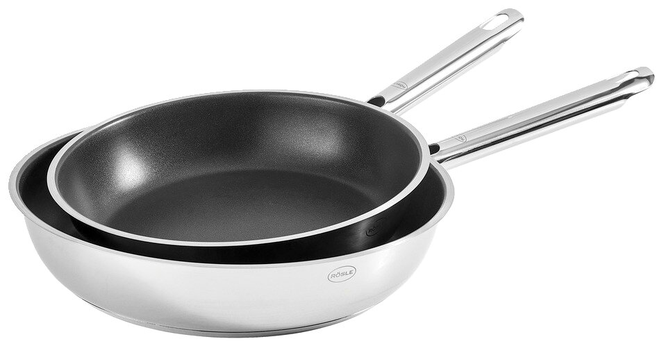 Zweiteiliges Pfannenset Elegance mit 24 cm Durchmesser, seitliche Ansicht