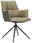 Novel Sessel OSAKA 3.0 Moderner Sessel mit olivgrünem Lederbezug und schwarzem Metallgestell, seitliche Perspektive