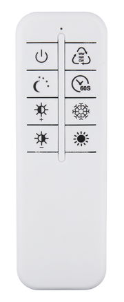 Fernbedienung für Deckenleuchte, Vorderansicht mit verschiedenen Symbolen für Lichtsteuerung