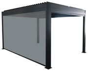 Moderner Pavillon aus Metall mit seitlicher Perspektive