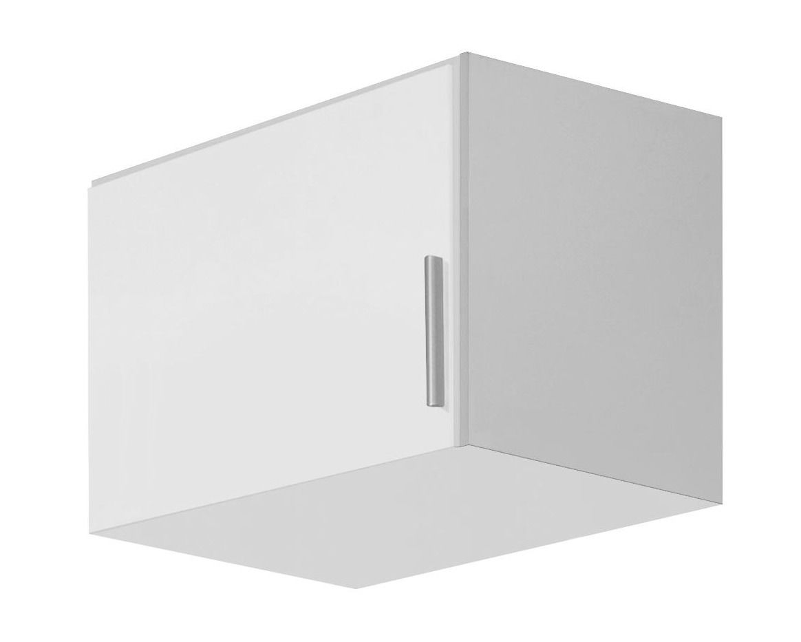 Z2 Schrankaufsatz 1-türig (li) CELLE Weißer, einflügeliger Schrankaufsatz mit Griff, seitliche Perspektive
