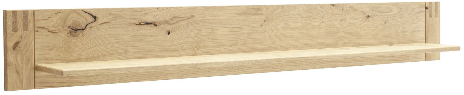 Wandboard aus hellem Holz mit natürlicher Maserung, seitliche Perspektive