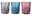 Dreiteiliges Stamper-Set Noblesse in den Farben Grau, Blau und Rosa, frontal fotografiert.