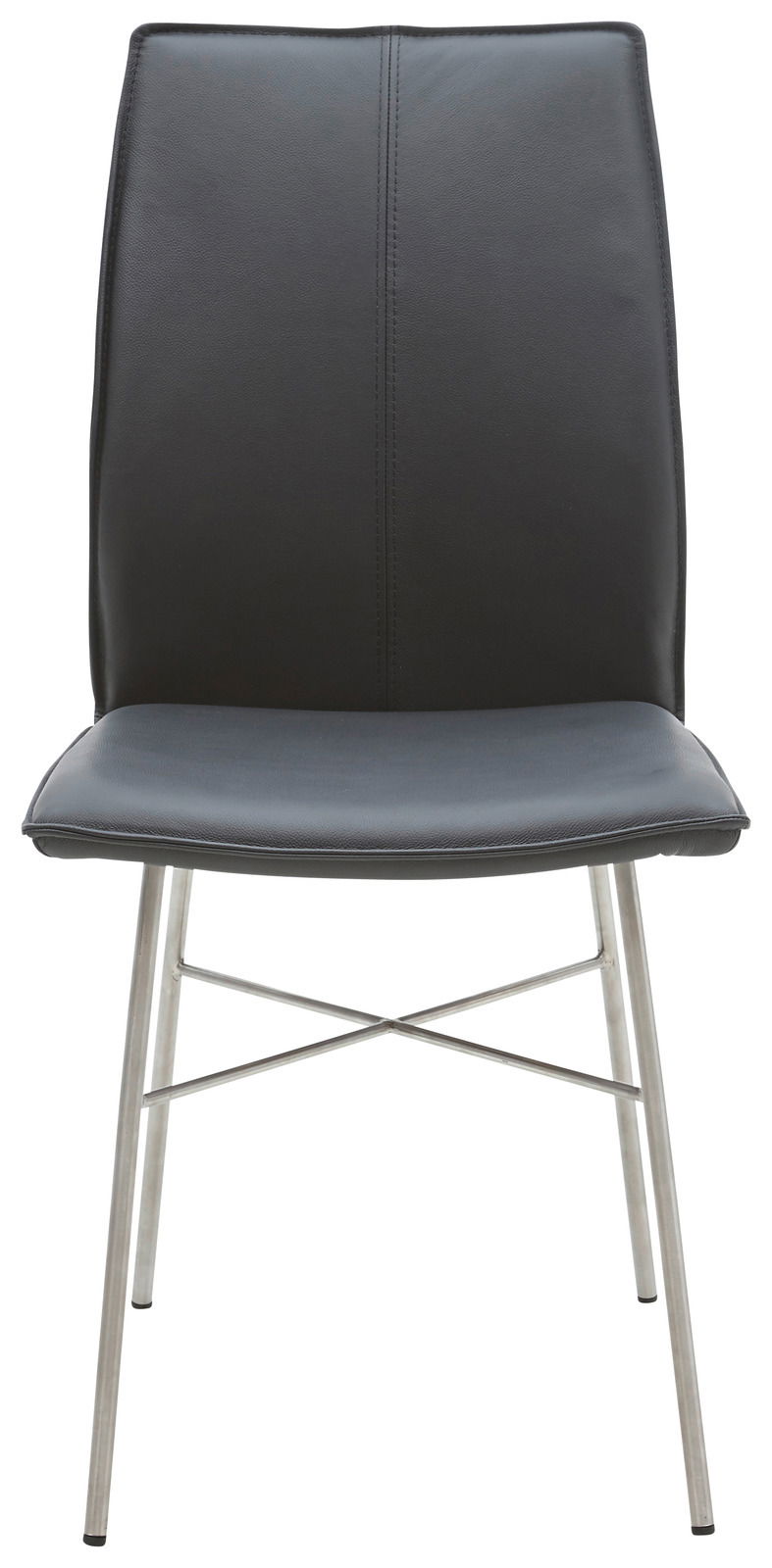 Dieter Knoll Stuhl MIRA Moderner schwarzer Stuhl mit Metallbeinen, Vorderansicht